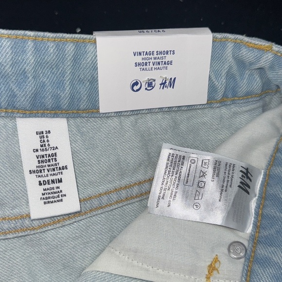 Short H&M Blue Jean Shorts Classic Cut-Off Style - Picture 2 of 7